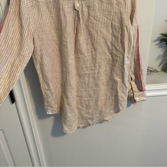 J. Crew Tan Pink Embroidered Linen Tunic Top Small - Picture 6 of 15